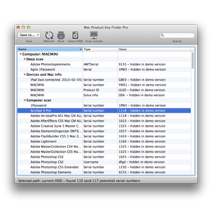 Mac Product KeyFinder Pro screenshot